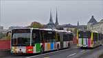 KJ 6274, Mercedes Benz Citaro Gelenkbus des VDL, auf der neuen Streckenführung in Richtung Hauptbahnhof der Stadt Luxemburg.  06.11.2019