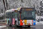 ZU 1001 Heuliez GX 127, des VDL, unterwegs bei Winterlichen Verhältnissen in der Stadt Luxemburg.