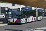 EW 1443, Mercedes Benz eCitaro, von Emile Weber, steht abfahrt bereit am Busbahnhof in Mersch.