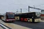 Wegen SEV auf der Strecke Ettelbrück – Luxemburg kommt es Zeitweise zu Engpässen am Busbahnhof in Mersch.  JC 6023, Setra S 416 LE von Josy Clement und EW 4308 Setra S 418 LE von Voyages pletschette am Busbahnhof in Mersch. 14.03.2020 