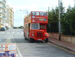 COY 015 was operated by Garden of Eden Garage on their City Sightseeing Malta tours, as is seen here in Qawra outside the Bella Vista Hotel.  New to Northampton as JVV 266G, a 1968 Roe H33/26R bodied Daimler CVG6, fleet number 266, it was stored for  ...
