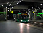 Graz. Spät Nachts am 23.04.2023 fährt Wagen 73 der Graz Linien als Linie N1 in die Haltestelle Hauptbahnhof ein.