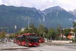 Mercedes-Benz O 530 III (Citaro 2. Generation) der Innsbrucker Verkehrsbetriebe, Bus Nr. 637 als Linie J in Anfahrt auf die Hst. Landessportcenter in Innsbruck. Aufgenommen 5.7.2018.