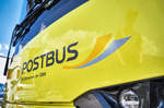Logo der ÖBB-POSTBUS GmbH an der Front, von einem der drei neuen, für den Stadtbus Lienz gekauften, New SOLARIS Urbino 10,5 .