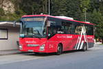 Iveco-Irisbus Crossway von Postbus BD-15115 als Shuttlebus Linie 2 für das Europäische Forum Alpbach an der Haltestelle Brixlegg Bahnhof.