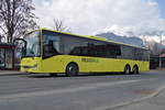 Neu bei Postbus in Tirol sind die dreiachsigen Iveco-Irisbus Crossway, hier BD-16017 als Linie 4162 an der Haltestelle Axams Apotheke.