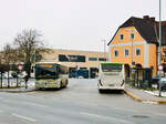 Leibnitz. Am 18.01.2023 steht der Postbus BD 14237 abgestellt am Bahnhofgürtel und wartet auf seinen nächsten Einsatz.