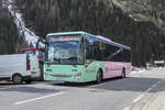 Iveco-Irisbus Crossway von Postbus (BD-16931) als Linie 310 in St. Leonhard im Pitztal, Ortsteil Mandarfen. Aufgenommen 27.3.2025.