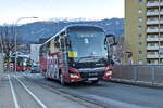 MAN Lion's Coach von Postbus (BD-12201) als Schienenersatzverkehr f�r die Brennerbahn in Innsbruck, Amraser Stra�e. Aufgenommen 19.1.2026.