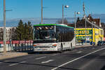 21.02.2024: Ein Setra S415LE der Firma k&k Busreisen erreicht als Regionalbus 470 aus Tullnerfeld kommend St.