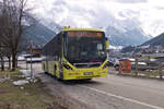 Volvo 8900 von Deutschmann (Bus 3, IL-306MW) auf Betriebsfahrt in Fulpmes, Tschaffinis-Umgebung. Aufgenommen 7.3.2024.