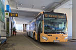 Mercedes-Benz Citaro 2. Generation von Paznauntaler (LA-PVU19) als Skibus Linie 10 an der Hst. Ischgl Tunnel Prenner. Aufgenommen 2.3.2025.