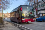 Setra S 416 GT-HD von Mair Touristik als Schienenersatzverkehr f�r die Unterinntalbahn in Hall in Tirol, Pfannhausstra�e. Aufgenommen 22.1.2026.