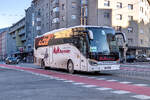Setra S 515 HD von k&k Busreisen als Schienenersatzverkehr f�r die Unterinntalbahn in Innsbruck, Amraser Stra�e. Aufgenommen 19.1.2026.