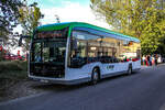 9.9. 2023: Der erste Gänserndorfer eCitaro BD 1001 steht hier neben dem Rbf Strasshof als Shuttlebus zur 100Jahre ÖBB Zugparade