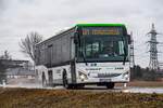 1.2.2024: Der erste der neuesten Dr.Richatrd Crossways: Wagen 4601 verlässt als Linie 531 nach Wolekrsdorf das Ortsgebiet Gänserndorf.