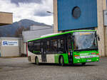 Leoben. Wagen 35 der Mürztaler Verkehrsgesellschaft, steht hier am 16.03.2024 am Betriebshof der Stadtwerke Leoben.