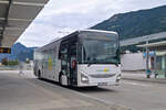 Iveco-Irisbus Crossway von Ledermair (SZ-590LG) als Linie 4111 an der Haltestelle Jenbach Bahnhof. Aufgenommen 30.8.2023.