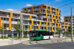 Graz. Ein MAN Lion´s City von Grünerbus ist hier am 10.05.2025 im Neubaugebiet Reininghaus zu sehen.