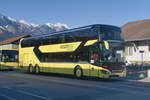 Setra S531DT Doppelstock-Reisebus von Postbus (BD-14000), abgestellt in Innsbruck Frachtenbahnhof/Autoverladung.