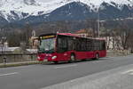 Innsbruck: Mercedes-Benz Citaro 2. Generation der Innsbrucker Verkehrsbetriebe (Bus Nr. 647) als Linie A in der Kaiserjägerstraße. Aufgenommen 28.12.2023.