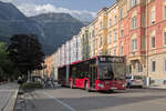 Mercedes-Benz Citaro 2. Generation der Innsbrucker Verkehrsbetriebe (Bus Nr. 465) als Schienenersatzverkehr für die Straßenbahnlinie 1 in Innsbruck, Claudiastraße. Aufgenommen 11.7.2025.