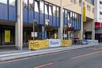 Innsbruck: Ersatzhaltestelle Terminal Marktplatz wegen Gleisbauarbeiten der Stra�enbahn. Aufgenommen 9.8.2026.