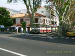 Ausfahrt von zwei Überlandbussen der EACL (vorn) und HdF (dahinter) Funchal Madeira 11/2007