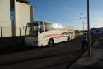 Volvo Reisebus am Hafen in St. Magdalena Insel Pico Azoren