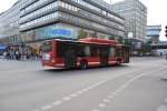 MAN Lion's City CNG mit dem Kennzeichen RKZ 919 unterwegs in der Innenstadt von Stockholm am 16.09.2014.