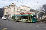 Serbien / Stadtbus Belgrad / City Bus Beograd: Oberleitungsbus BKM (Belkommunmash) AKSM-321 - Wagen 2026 der GSP Belgrad, aufgenommen im Januar 2016 am Platz der Republik (Trg Republike) in Belgrad.