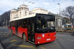 Serbien / Stadtbus Belgrad / City Bus Beograd: LiAZ 5256.53 von  SAGA TRANS , aufgenommen im Januar 2016 am Platz der Republik (Trg Republike) in Belgrad.