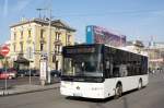 Serbien / Stadtbus Belgrad / City Bus Beograd: AKIA HESS ULTRA LF9 von  Banbus d.o.o.  aus Obrenovac, aufgenommen im Januar 2016 am Hauptbahnhof von Belgrad.