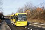 Serbien / Stadtbus Belgrad / City Bus Beograd: Ikarbus IK-103 - Wagen 96 der GSP Belgrad, aufgenommen im Januar 2016 in der Nähe der Haltestelle  Voždovac  in Belgrad.