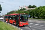 Slowakei / Stadtbus Bratislava: Iveco Urbanway 12M - Wagen 1046, aufgenommen im Mai 2015 an der Haltestelle  Most SNP  in Bratislava.