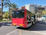 MAN Lion's City 19C, Wagen 842, Baujahr 2023, Firma Masatusa (Grupo Vectalia), bedient die Haltestelle Luceros in Alicante am 07.11.2023.