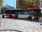 T�rseite des Castrosua Magnus H LE 13 Hybrid, Wagen 9168 der Firma Avanza, an der Haltestelle Benidorm Centro am 29.09.2026.