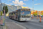 Mercedes-Benz Citaro Facelift der Innsbrucker Verkehrsbetriebe (Bus Nr. 845) ist als Linie R baustellenbedingt über den Langen Weg umgeleitet. Aufgenommen 15.9.2023.