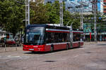 Salzburger O-Bus Wagen 416 erreicht als Linie 3 den Salzburger Hauptbahnhof