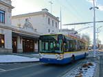 Oberleitungsbus 55  am 25. Februar 2018 in Marienbad (Tschechin) am Bahnhof Mariánské Lázně (Tschechin). 
