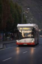 Neben den traditioellen O-Bussen verkehren auch andere modernen Busse im Stadtverkehr von Usti, hier  ein Solaris Urbino  13.09.2014  19:13 Uhr.