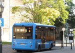 Karsan Atak Midibus (Rückansicht) am 28.08.2016 in Budapest, Burgviertel. Die alte Ikarus 405 Busse wurden teilweise auf solche Wagen getauscht.