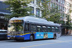 New Flyer Trolleybus E40LFR 2174, auf der Linie 16, unterwegs in Vancouver. Die Aufnahme stammt vom 07.08.2019.