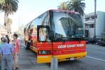 Hier ein Prevost Bus der Golden Coast Tours am 23.8.13 in Santa Monica.