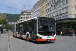 MAN Lions City Hybridbus 76 verl�sst am 08.06.2026 als Dienstfahrt die Haltestelle beim Bahnhof Biel.