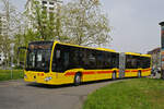 Mercedes Citaro 90 der BLT fährt am 08.04.2024 als Tramersatz auf der Linie 3, die wegen einer Grossbaustelle am Steinenberg nicht Richtung Barfüsserplatz fahren kann. Hier wendet der Bus am Kannenfeldplatz.