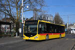 Mercedes Citaro 87 der BLT, auf der Linie 47, fährt am 19.01.2026 bei der Haltestelle St. Jakob ein. Aufnahme Basel.
