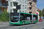 Mercedes Citaro 7029, auf der Linie 34, fährt zur Haltestelle beim Kronenplatz in Binningen.. Die Aufnahme stammt vom 02.09.2016.