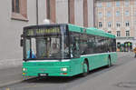 MAN Bus der Margarethen Bus AG (ex BVB 823), auf der Linie 38, bedient die Haltestelle am Claraplatz.