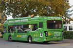 Die Basler Verkehrs Betriebe Testen einen VDL Citea SLF-120 Elektro Bus. Hier steht der Bus an der Ankunfts Haltestelle Habermatten. Die Aufnahme stammt vom 23.10.2018.